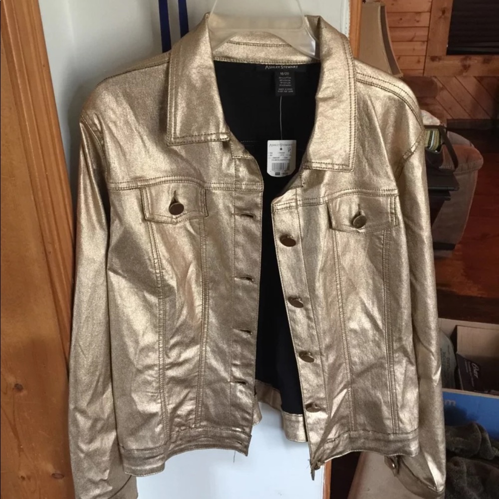 Ashley Stewart Gold Metal Jacket